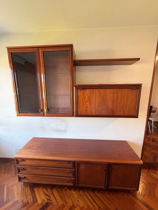 Mueble TV madera y cristal