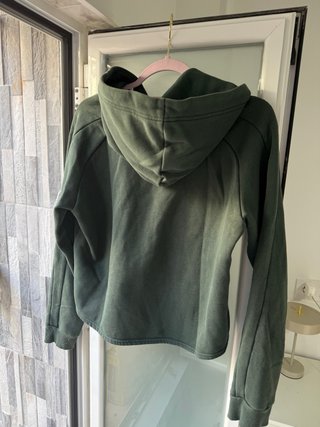 Sudadera Puma Verde con Logo Rosa