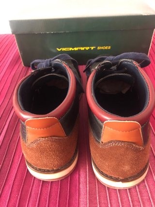 Botines Vicmar Piel Negro y Marrón