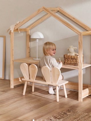 Escritorio infantil madera casita sklum