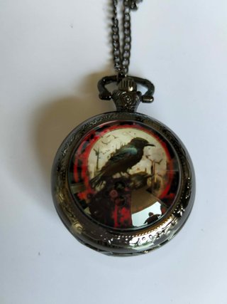 Orologio da taschino Goth Corvo Steampunk