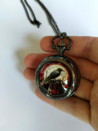 Orologio da taschino Goth Corvo Steampunk