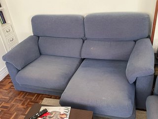 2 Sofás de tela con asientos extraibles