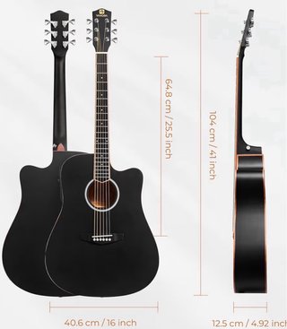 Guitarra Electroacústica Vangoa 41 Negra