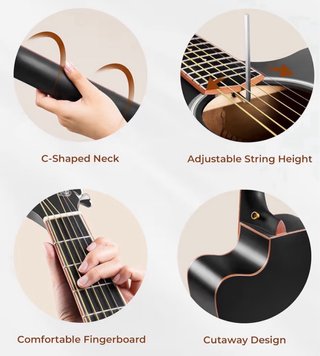 Guitarra Electroacústica Vangoa 41 Negra