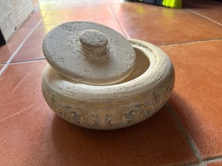 Contenitore/vaso ceramica vintage decorato