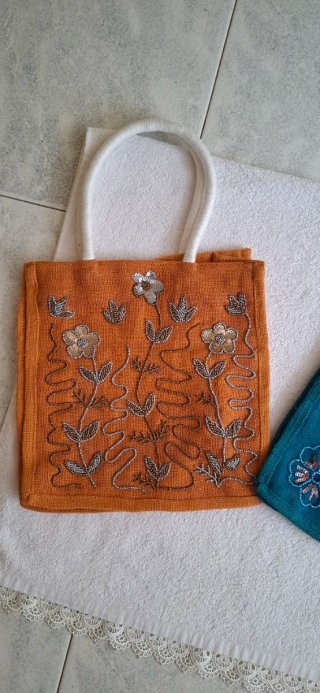 Set 2 Borse Tote Ricamate