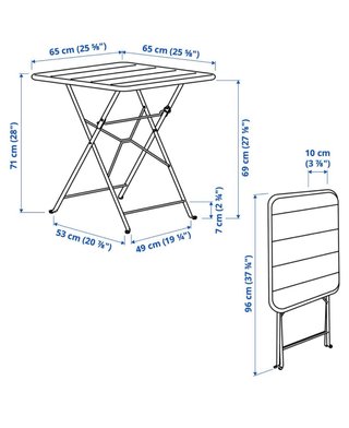Mesa plegable IKEA jardín hierro blanco