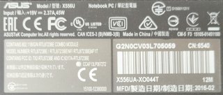 Portátil ASUS X556U Negro/Plateado