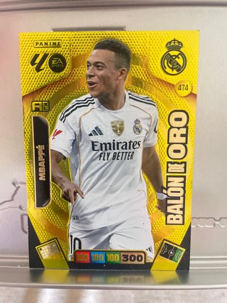 Cromo Mbappe Balón de Oro Panini Adrenalyn