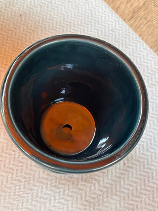 Maceta cerámica verde o azul oscuro 14 cm