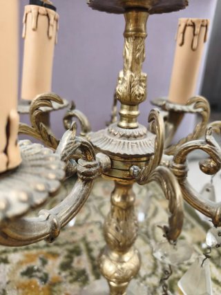 2 Candelabros dorados antiguos decoración