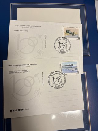 2 Cartelle Filateliche Centenario Aeronautica