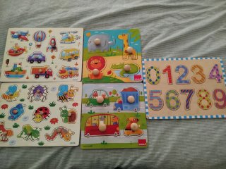 Lote 4 Puzzles Madera Infantil.