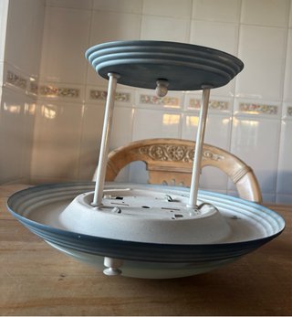 Lámpara de mesa azul y verde