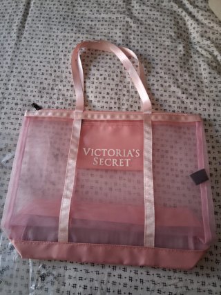 Bolso de playa transparente Victoria's Secret rosa
