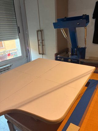 Mesa de serigrafía azul
