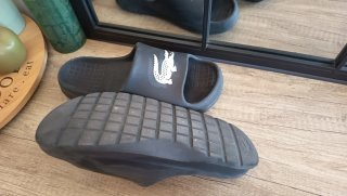 Chanclas Lacoste Mulas Croco 2.0 Evo Negras