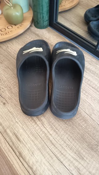 Chanclas Lacoste Mulas Croco 2.0 Evo Negras