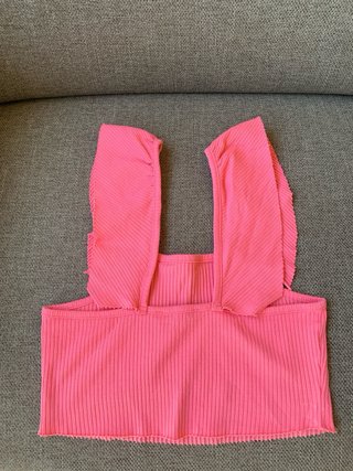 Crop Top color coral de Zara