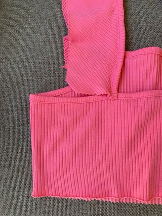 Crop Top color coral de Zara