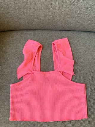 Crop Top color coral de Zara