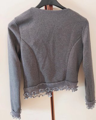 Felpa fashion grigia con perline