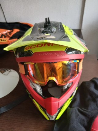 Casco Scorpion Moto + Gafas