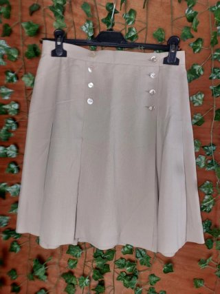 Gonna Pieghe Pura Seta Beige Vintage