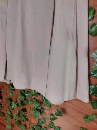 Gonna Pieghe Pura Seta Beige Vintage