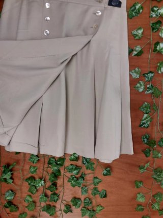 Gonna Pieghe Pura Seta Beige Vintage
