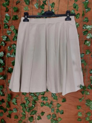 Gonna Pieghe Pura Seta Beige Vintage