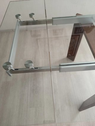 Mesa comedor extensible cristal y acero