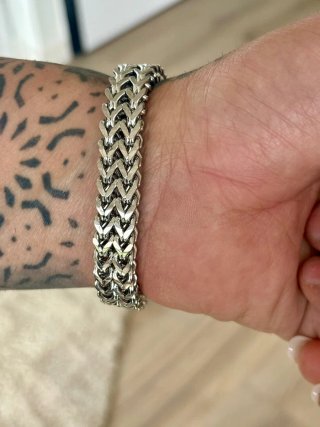 Bracciale Lupo Gotico Acciaio Argento