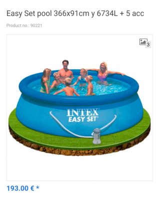 Piscina Easy Set pool 366x91cm y 6734L