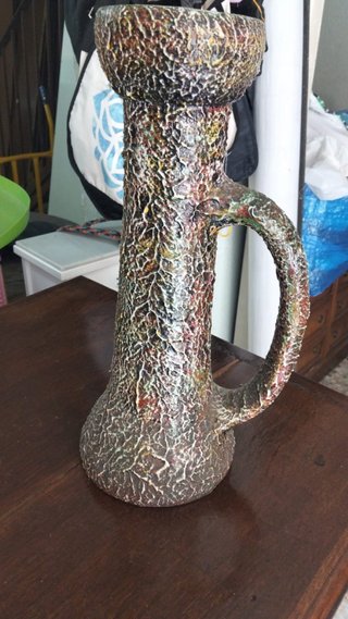 Jarrón Alemán Cerámica Terracota Multicolor