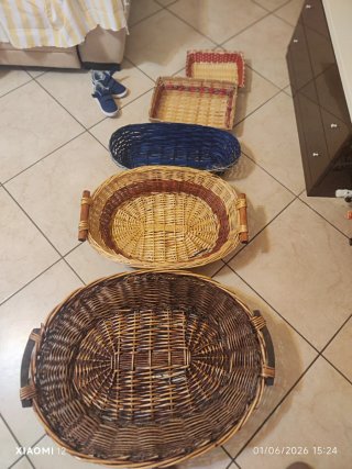 Set 5 Cesti Vimini Multicolore