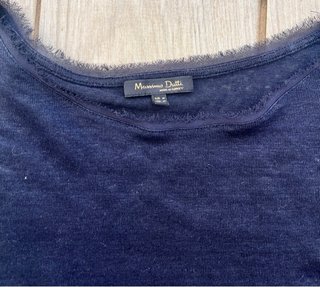 Camiseta Massimo Dutti Lino Azul Talla M