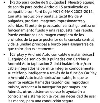 Pantalla CarPlay para Ford cuba CMax