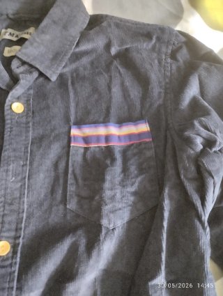Camisa de pana azul marino