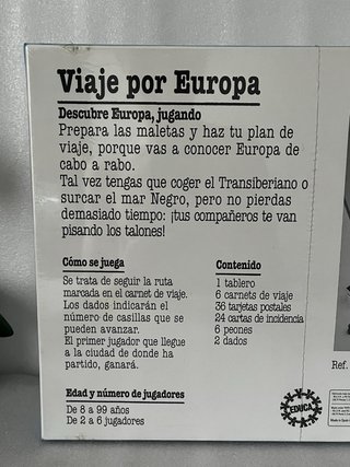 Juego de mesa Viaje por Europa Educa