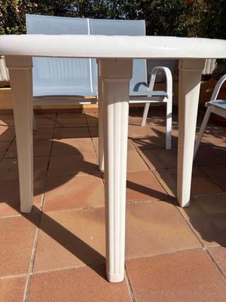 Mesa redonda resina blanca 90cm