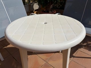 Mesa redonda resina blanca 90cm