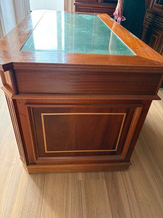 Mesa Escritorio Madera Maciza Cristal