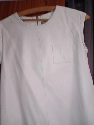 Top UTERQUE 100% Piel Ovina gris claro, T M