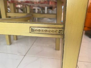 Mesa cristal y 6 sillas vintage
