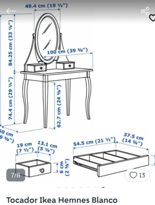 Tocador Ikea Hemnes Blanco