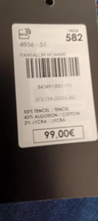 Pantalón vaquero Mirto verano talla 58