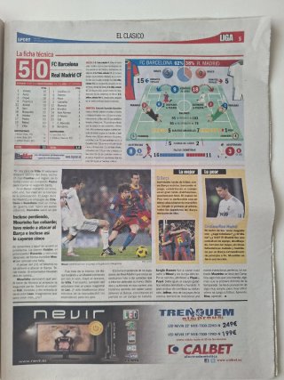 Periódico Sport Barcelona 5-0 Madrid