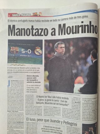 Periódico Sport Barcelona 5-0 Madrid